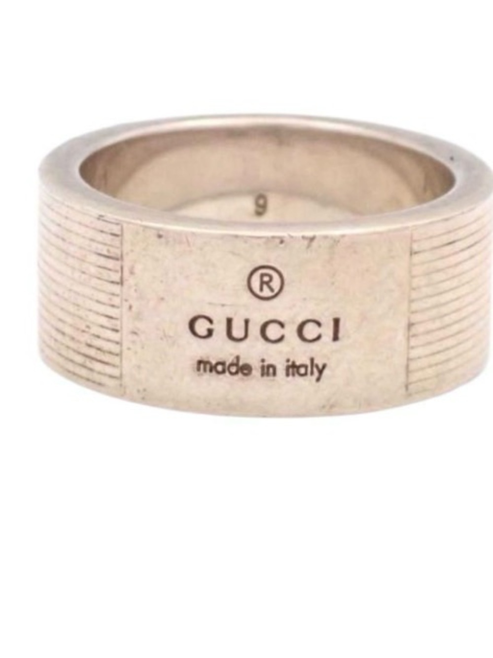 Gucci Sterling Silver 925 Signature Trademark Band Ring Size 5